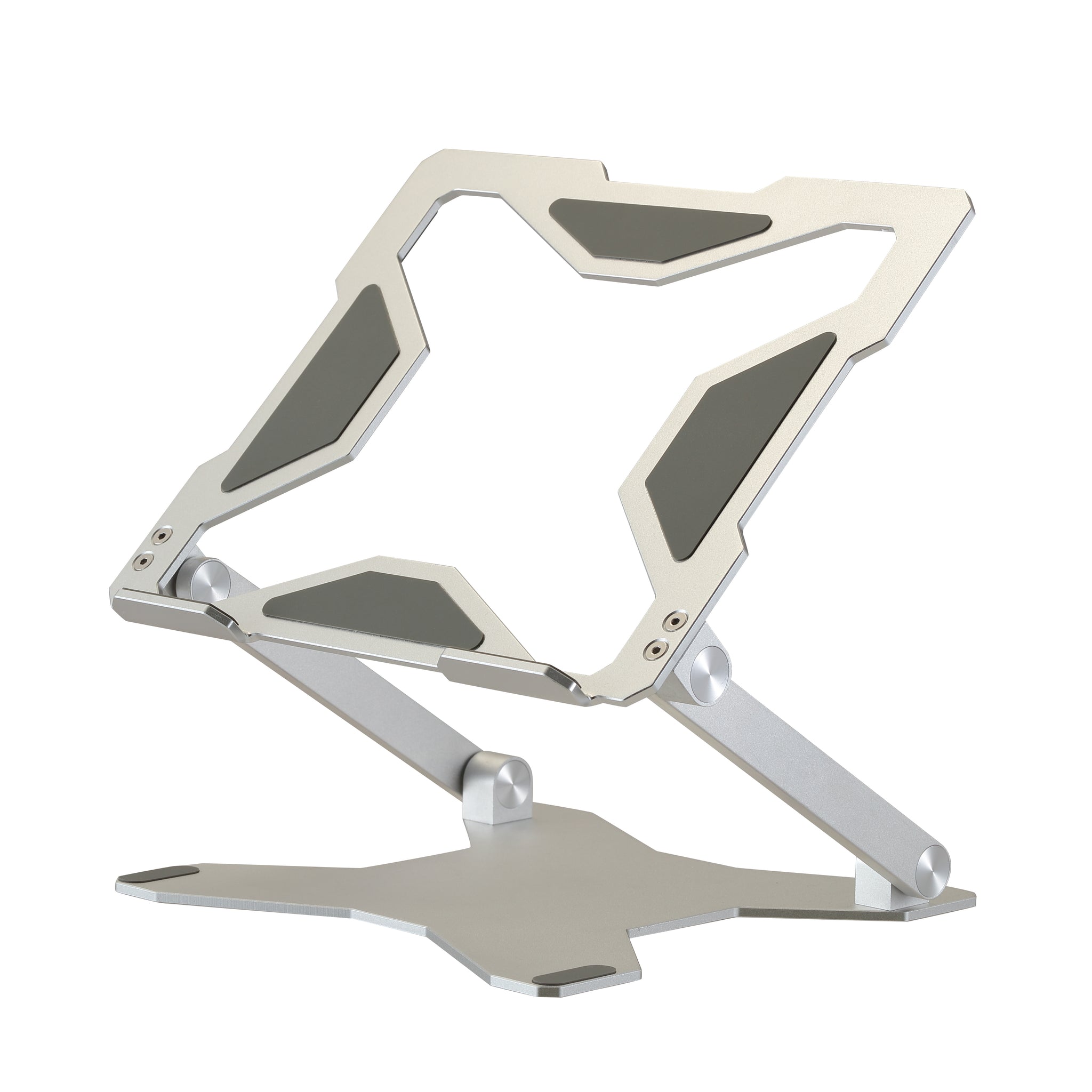 Laptop Stand | Portable Multi-Level Height and Angle Adjustable Laptop Riser | Silver & Black