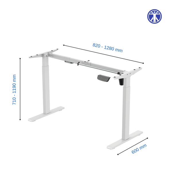 Single Motor | Height-Adjustable Standing Desk Frame (2 Stage) | SM3 Series