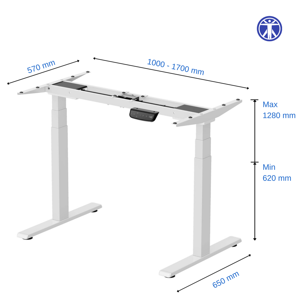 TIQLAB Height Adjustable Electric Standing Desk, 55 X 24 Inch, Sit Stand Up Desk, Splice Board, Computer Home Office Desk, White Frame/Maple Top - View #10