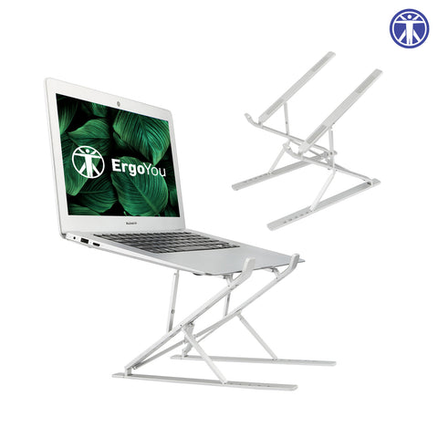 Laptop Stand | 15-Level, Double Raise Height and Angle Adjustable Laptop Riser | Silver