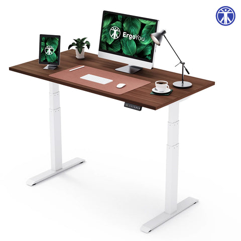 Dual Motor | Height-Adjustable Desk with Walnut Laminate Table-Top (3 Stage)