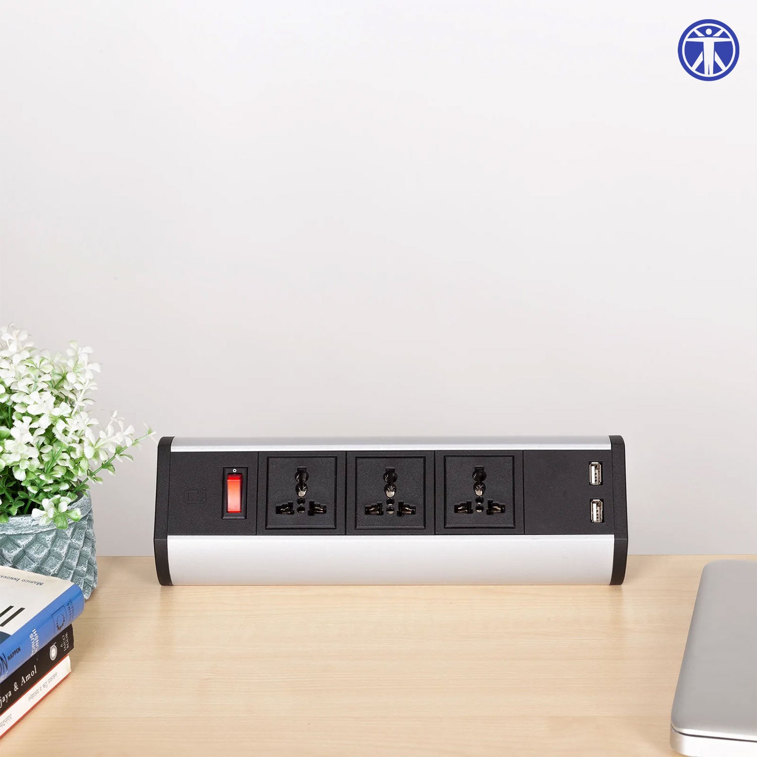 Desk Clamp Power Console | 3 Sockets & 2 USB