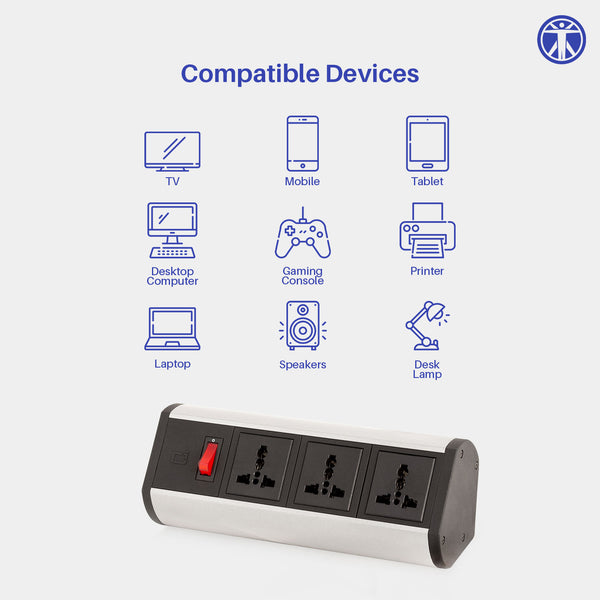 Desk Clamp Power Console | 3 Sockets