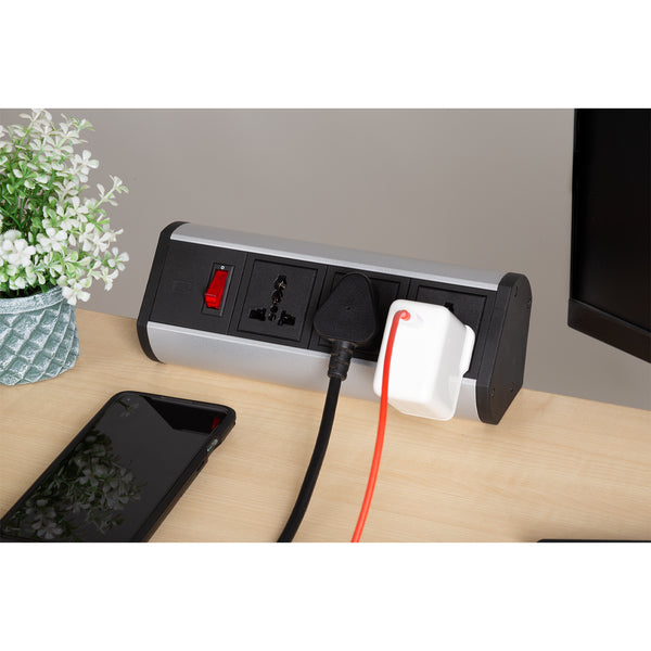 Desk Clamp Power Console | 3 Sockets