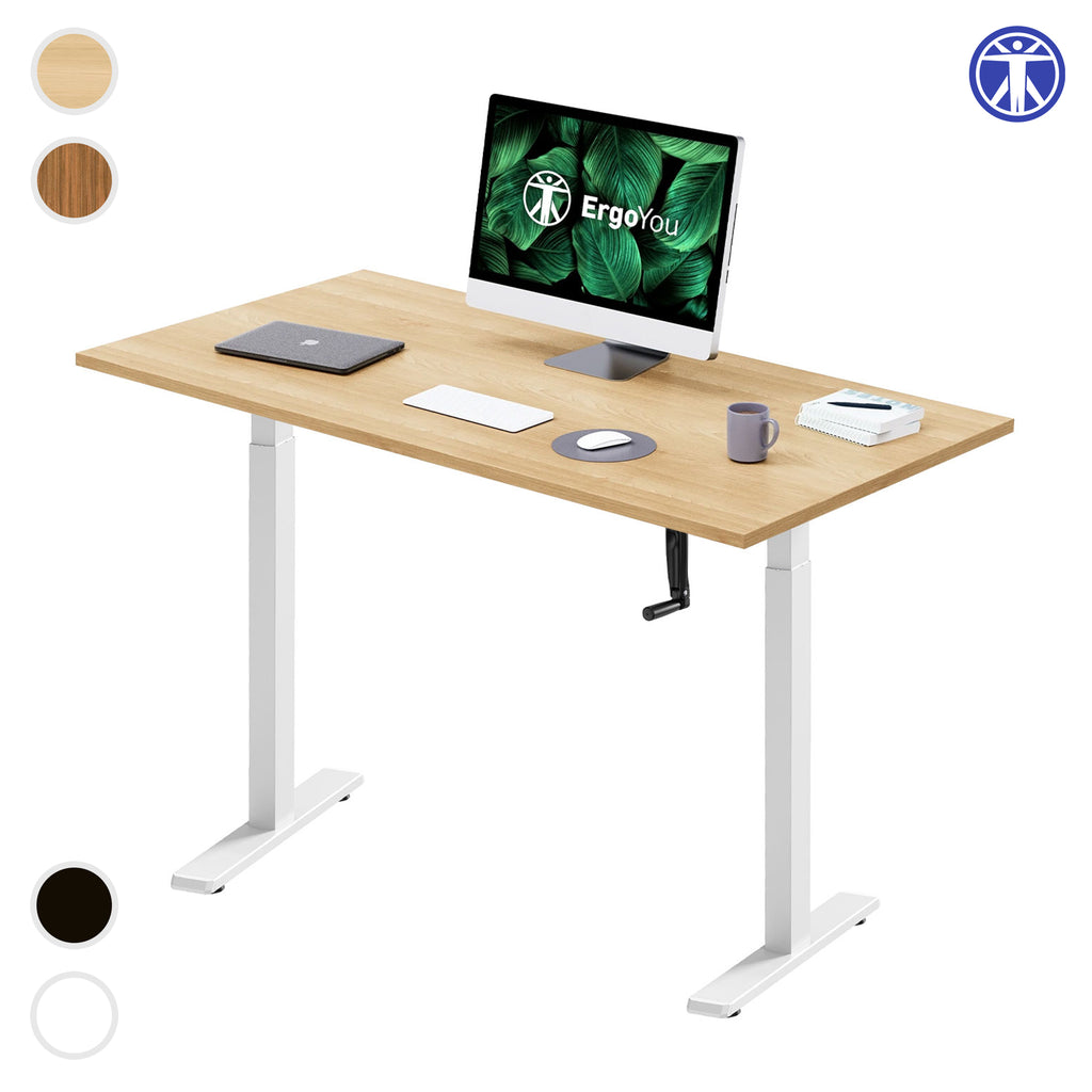 Manual Height Adjustable Standing Desk 2 Stage with Table Top M8 ErgoYou