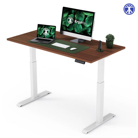 Dual Motor | Height-Adjustable Desk with Walnut Laminate Table-Top (2 Stage)