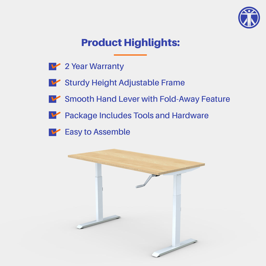 Manual HeightAdjustable Standing Desk Frame (2 Stage) MX Series