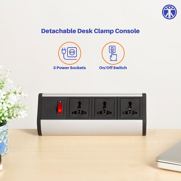 Desk Clamp Power Console | 3 Sockets